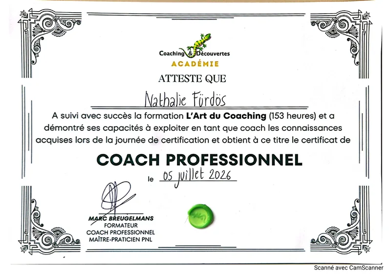 Coach professionnel, L’Art du Coaching, 153 h